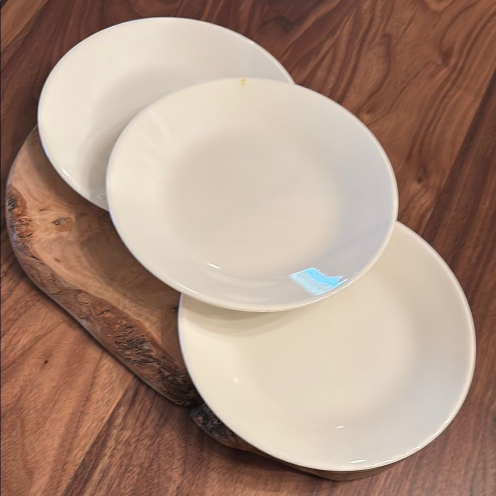 Vintage Corelle Cream Dessert/Salad Plates Set of 3